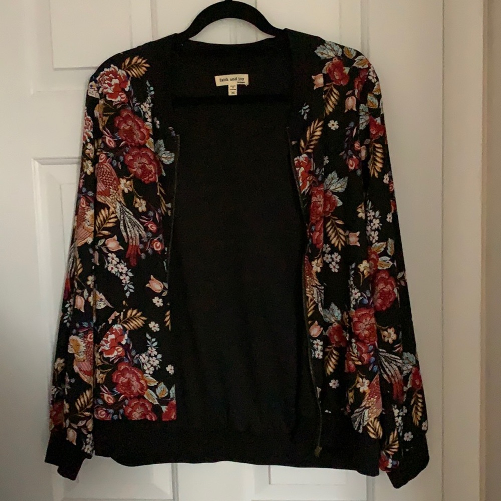 Floral zip up jacket